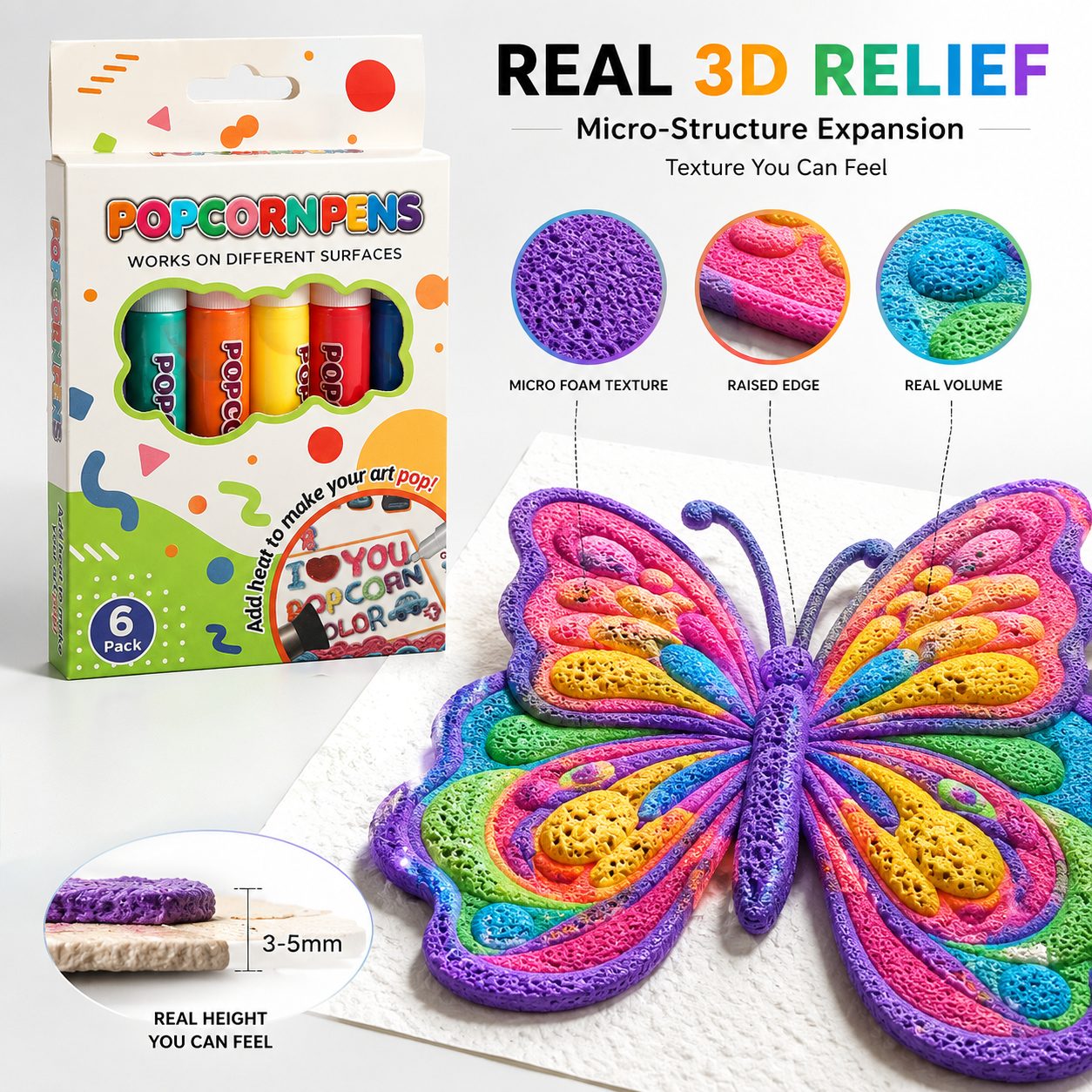 🔥Save 20% by ordering today丨🌿VIRGINCA 3D Relief Art Pen – Turn Flat Drawings Into Touchable 3D Art