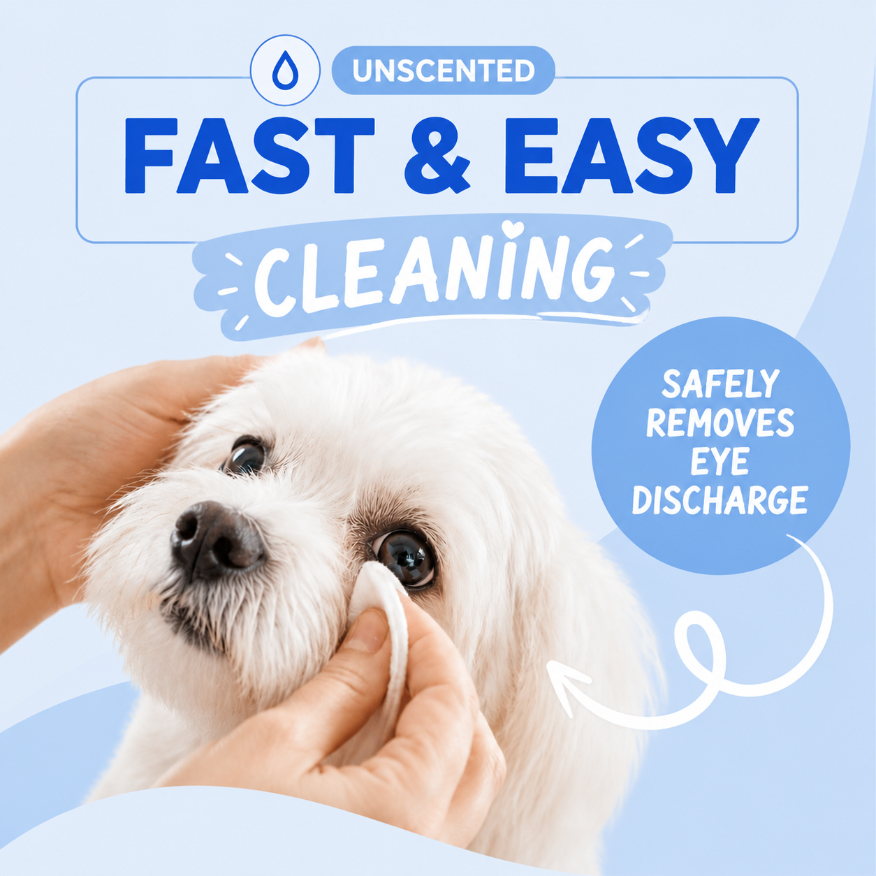 VIRGINCA  Pet Eye Wipes Tear Stain Remover 50 Pads for dogs and cats