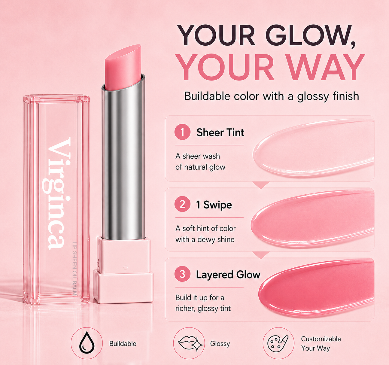 🔥Last Day Buy 1 Get 1 Free|Virginca GLOW VEIL LIP SHEEN OIL BALM