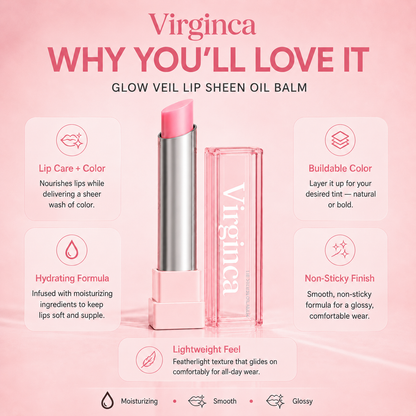 🔥Last Day Buy 1 Get 1 Free|Virginca GLOW VEIL LIP SHEEN OIL BALM