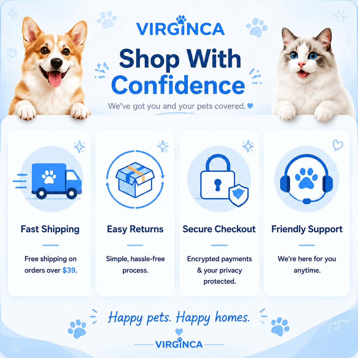 Virginca Pet Eye Wipes Tear Stain Remover 50 Pads for dogs and cats