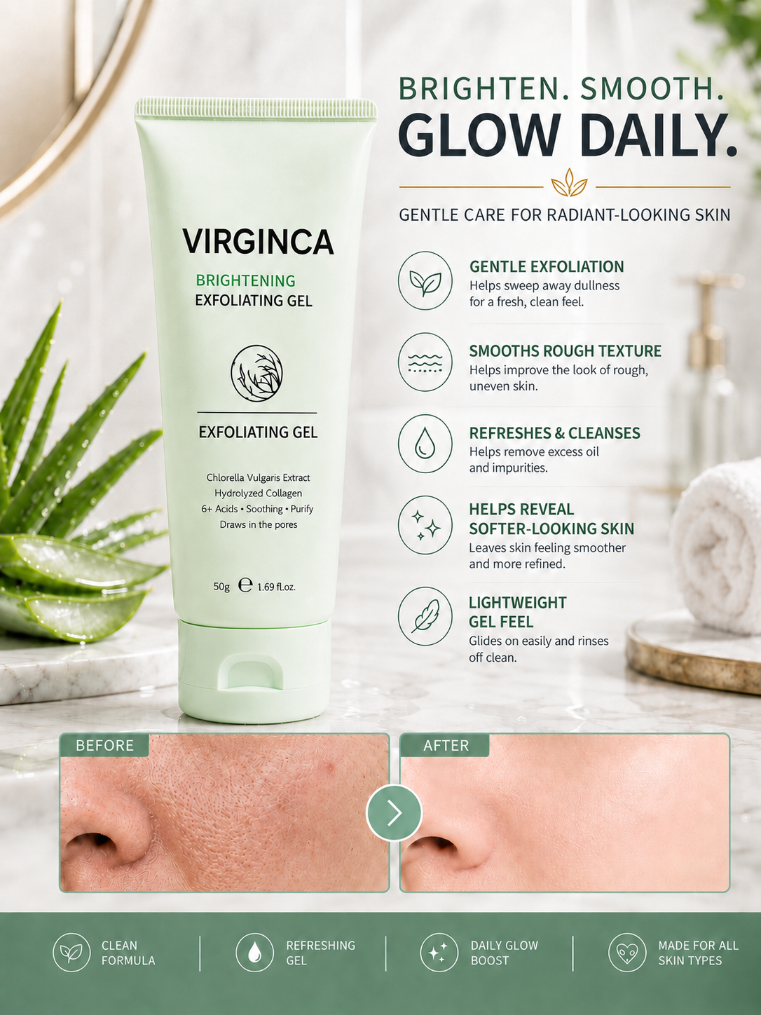 Virginca Face & Body Soft Peel Glow Reset Gel
