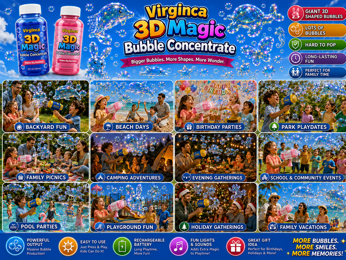 Virginca® Super 3D Magic Bubble Concentrate —— Animal & Ocean Fantasy Theme