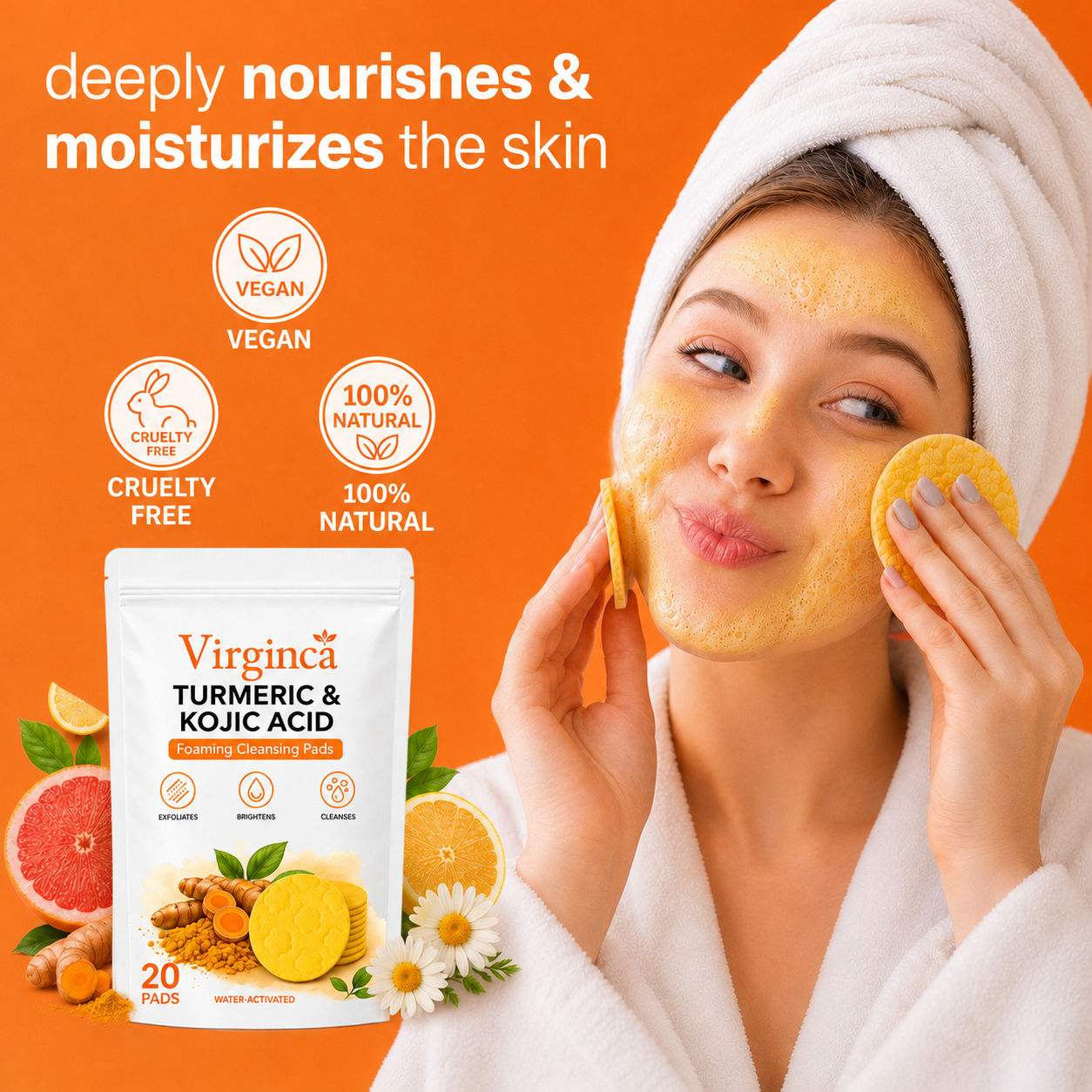 🔥Last Day 68% OFF-Virginca Turmeric Kojic Glow Pads